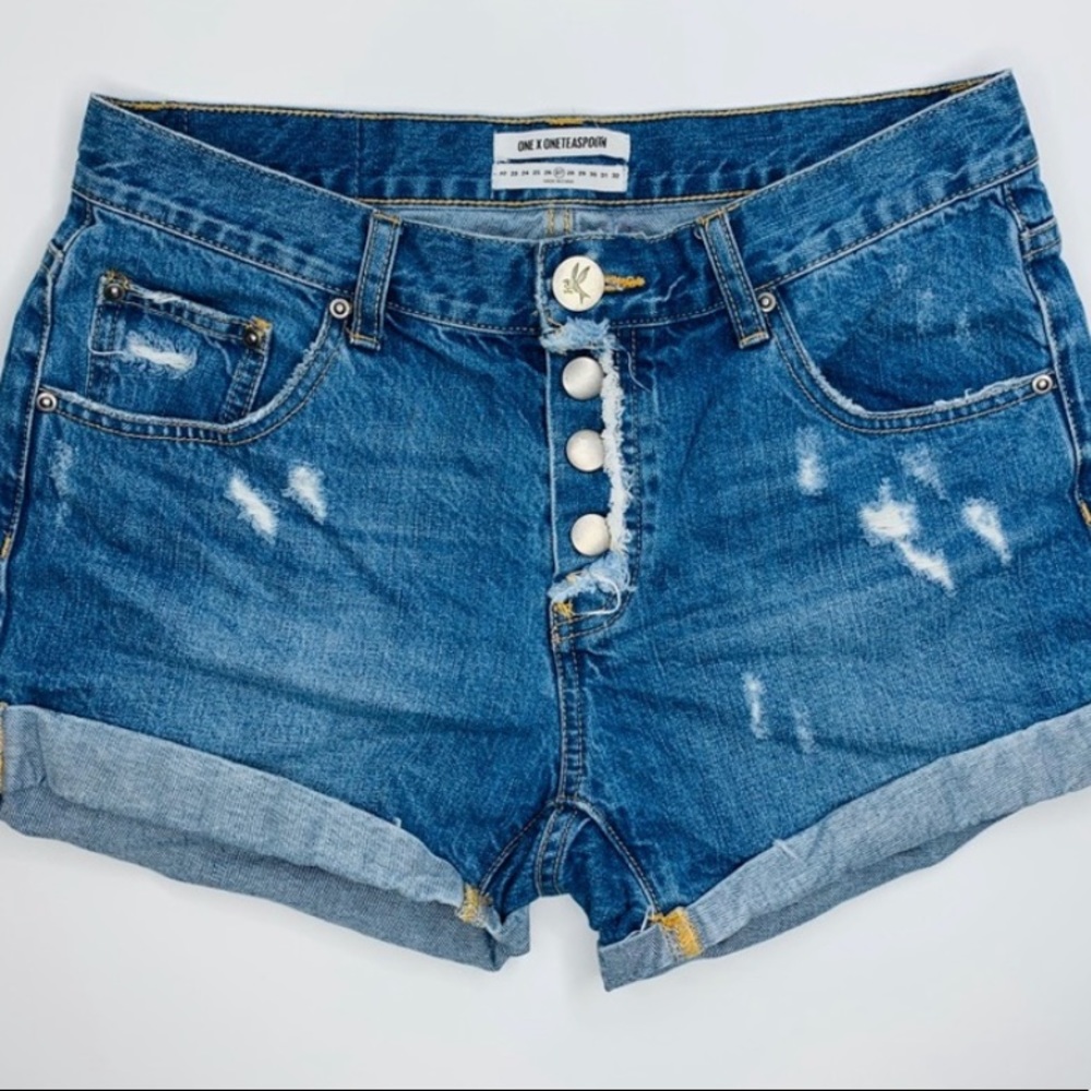 One Tablespoon Demin Shorts | Button Shorts